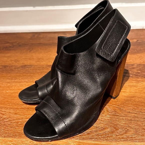 Vince Sz 7.5 M EUR 38 AGATHA Black Leather Slingback Open Toe Sandals - Picture 6 of 8